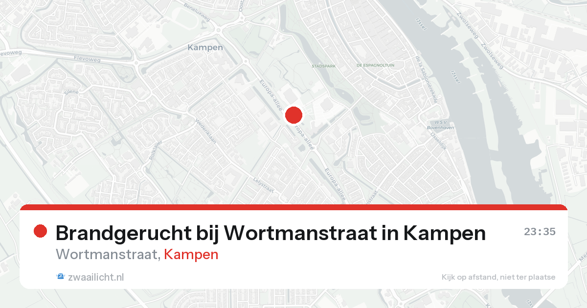 Brandgerucht bij Wortmanstraat in Kampen — 23 aug 2026