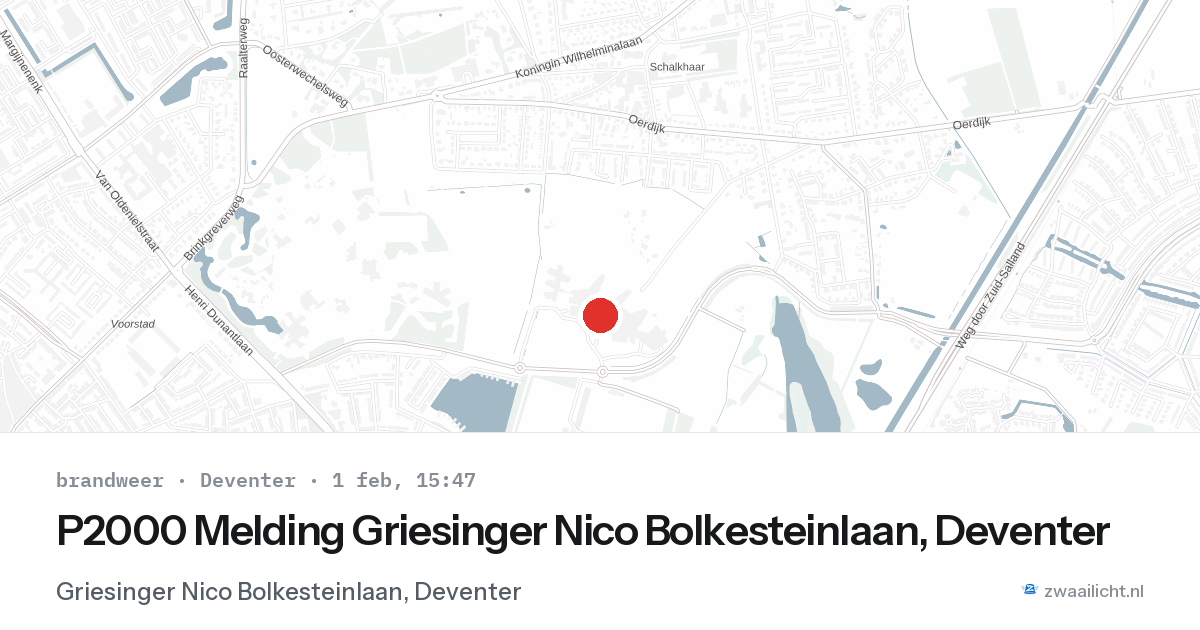 P2000 Melding Griesinger Nico Bolkesteinlaan, Deventer — 1 feb 2026