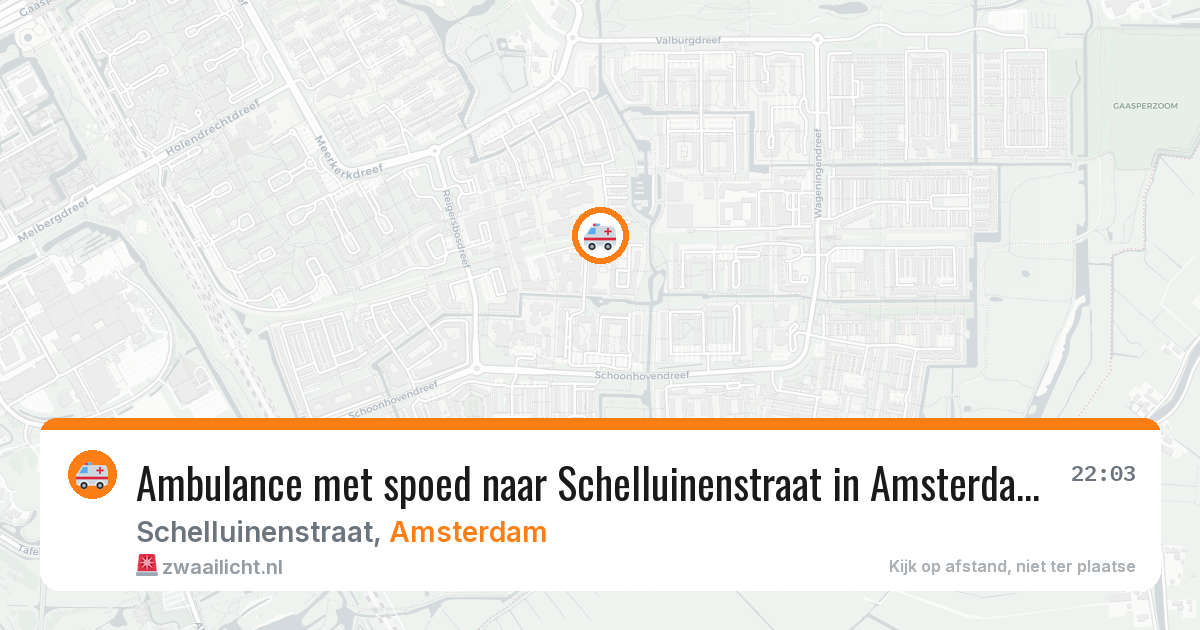 Ambulance met spoed naar Schelluinenstraat in Amsterdam — 9 apr 2026