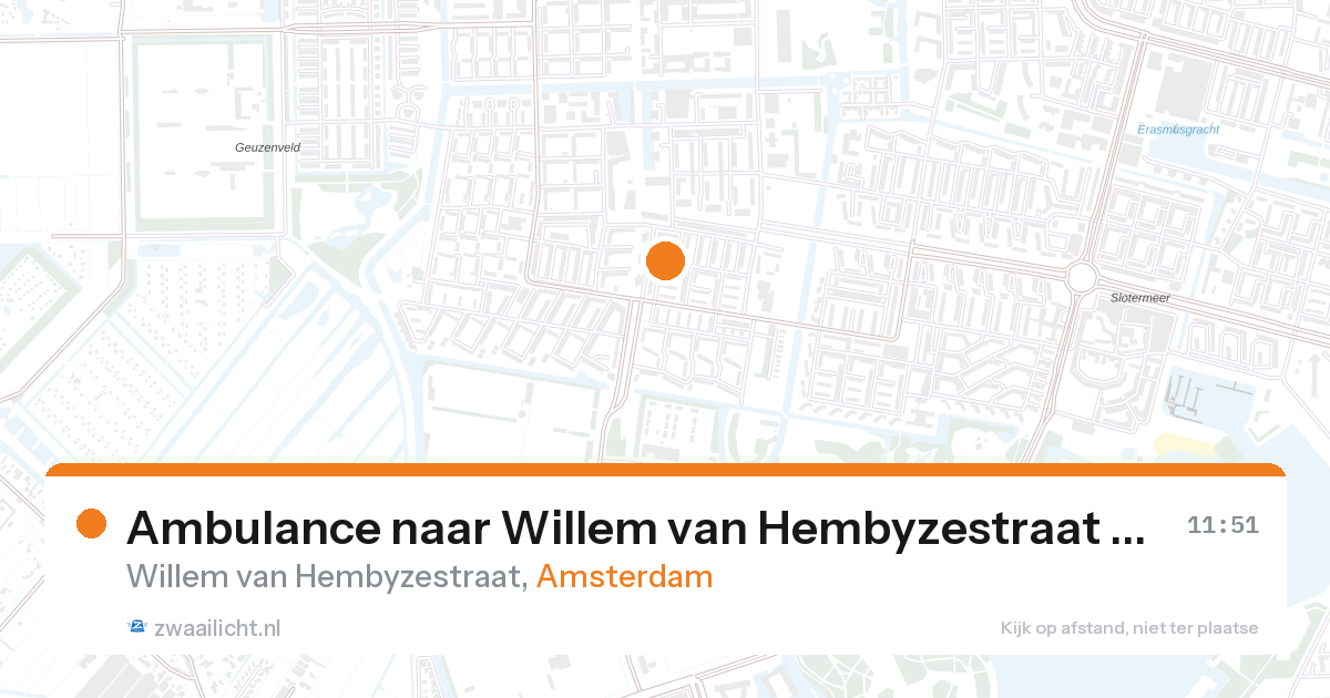 Ambulance naar Willem van Hembyzestraat in Amsterdam — 27 aug 2026