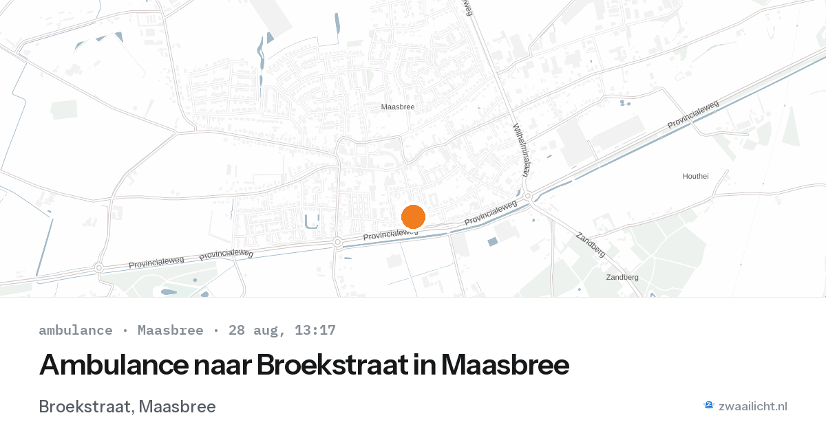 Ambulance naar Broekstraat in Maasbree — 28 aug 2026