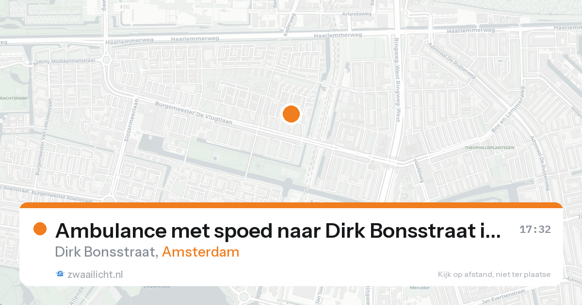 Ambulance met spoed naar Dirk Bonsstraat in Amsterdam — 15 aug 2026