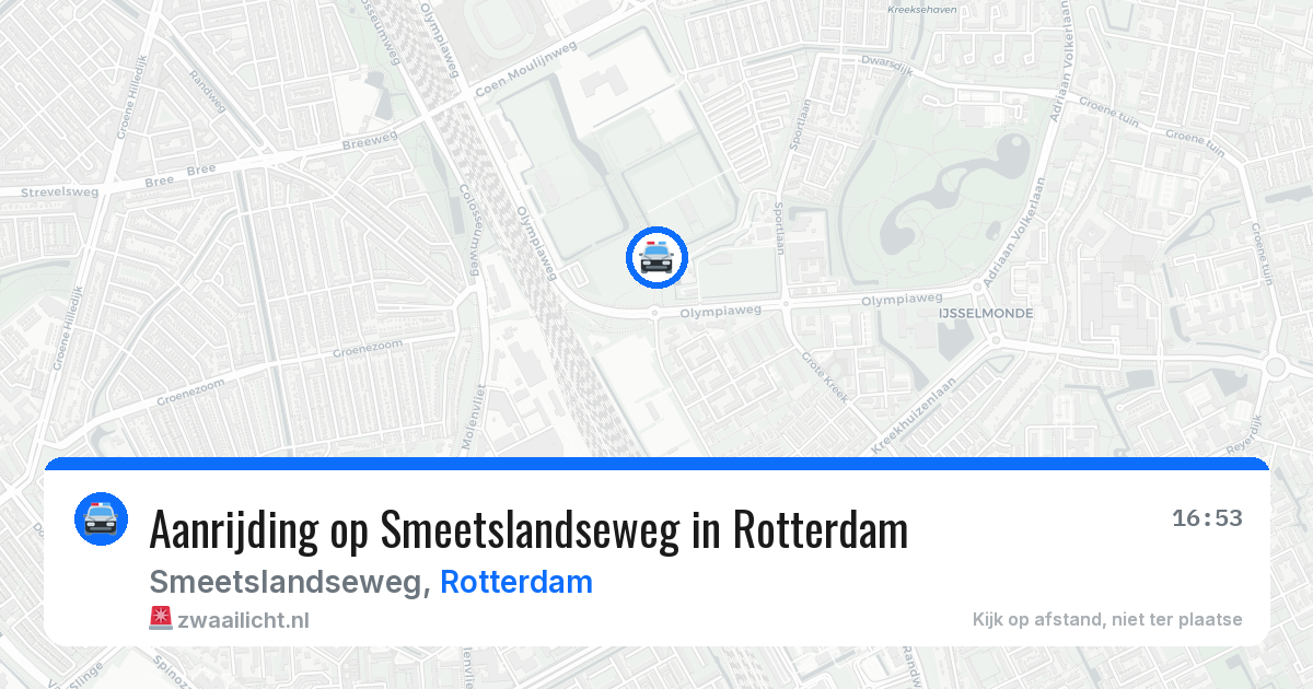 Aanrijding op Smeetslandseweg in Rotterdam — 9 aug 2026