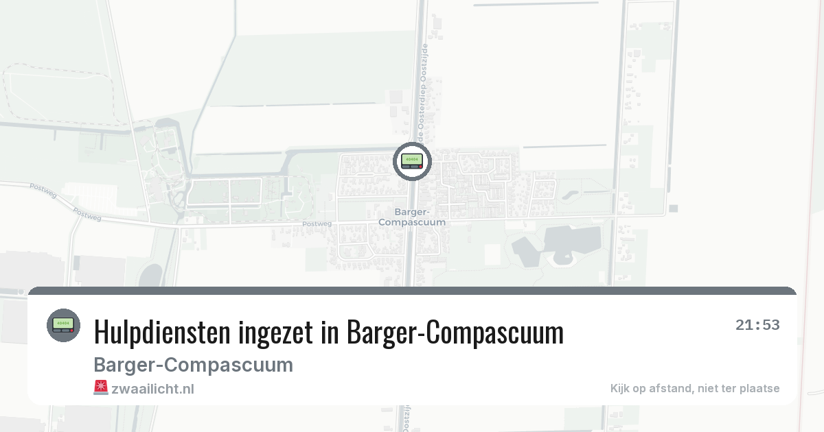 Hulpdiensten ingezet in Barger-Compascuum — 27 feb 2026 | 🚨 Zwaailicht.nl