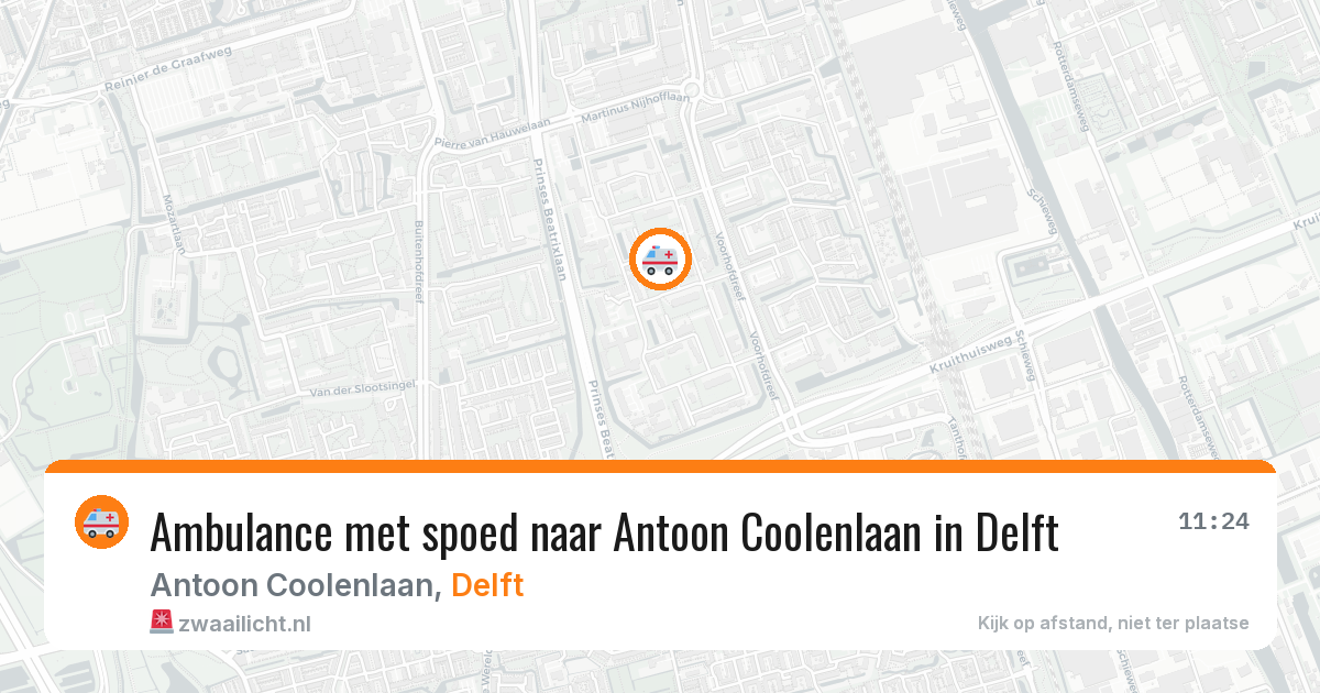 Ambulance met spoed naar Antoon Coolenlaan in Delft — 14 mei 2026