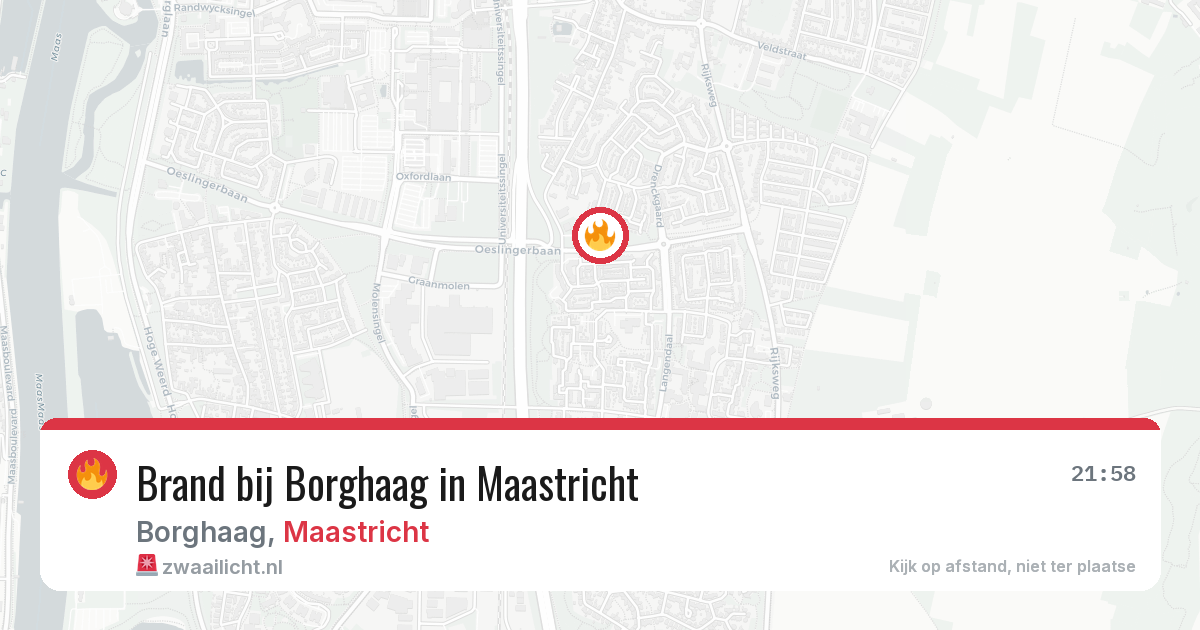 Brand bij Borghaag in Maastricht — 8 aug 2026