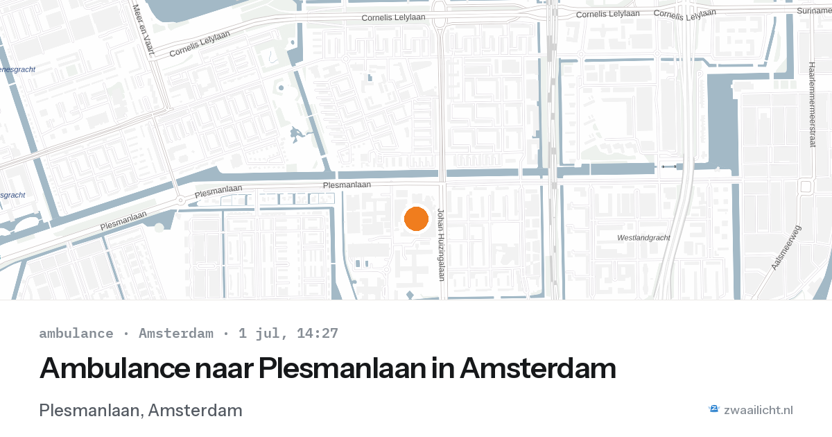 Ambulance naar Plesmanlaan in Amsterdam — 1 jul 2026