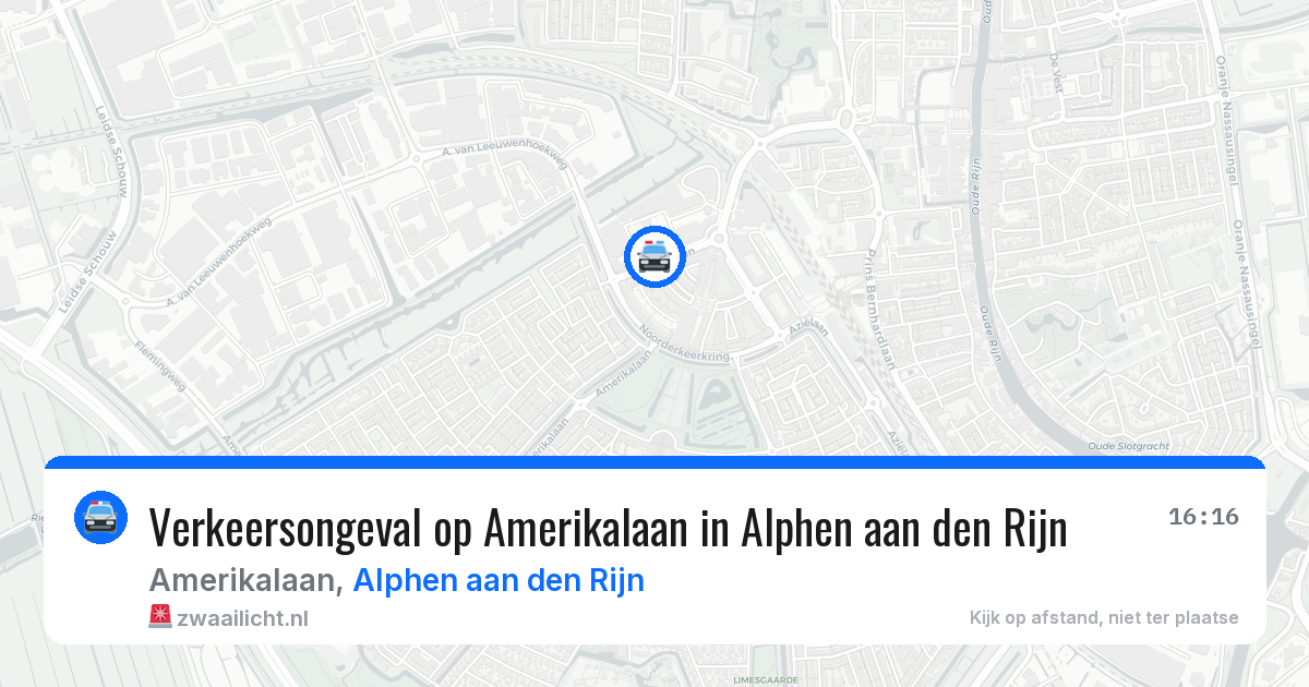 Verkeersongeval op Amerikalaan in Alphen aan den Rijn — 28 jul 2026