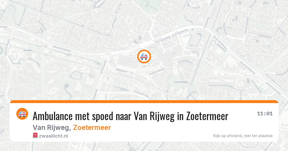 Ambulance met spoed naar Van Rijweg in Zoetermeer — 24 jun 2026