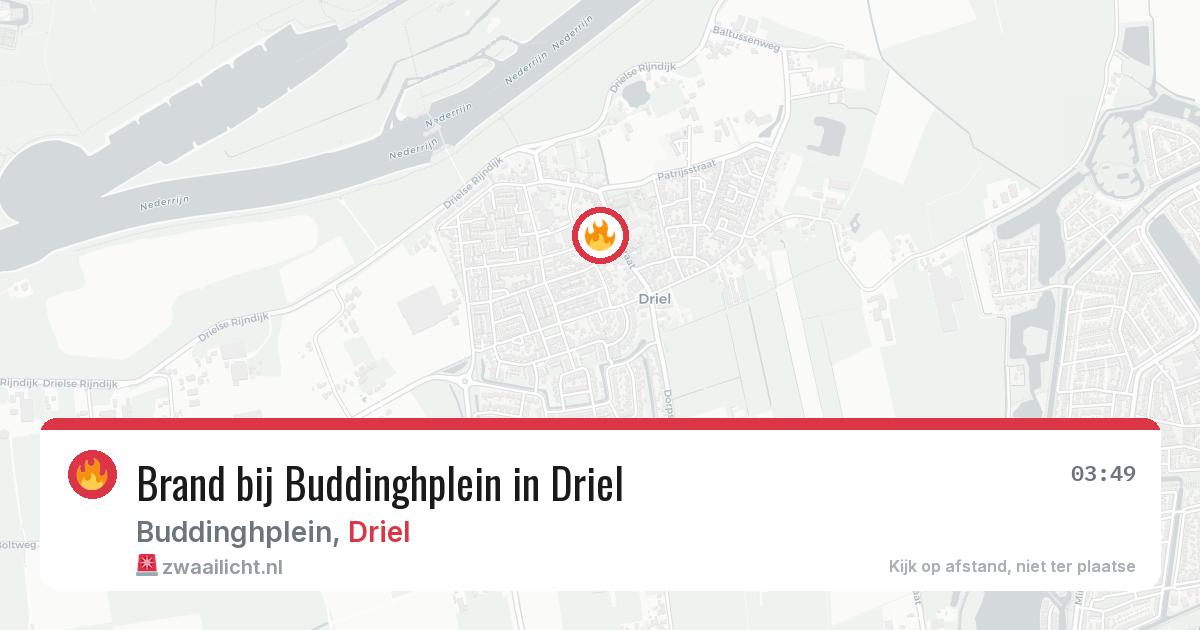 Brand bij Buddinghplein in Driel — 10 aug 2026