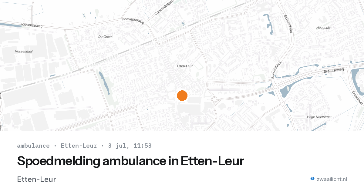 Spoedmelding ambulance in Etten-Leur — 3 jul 2026