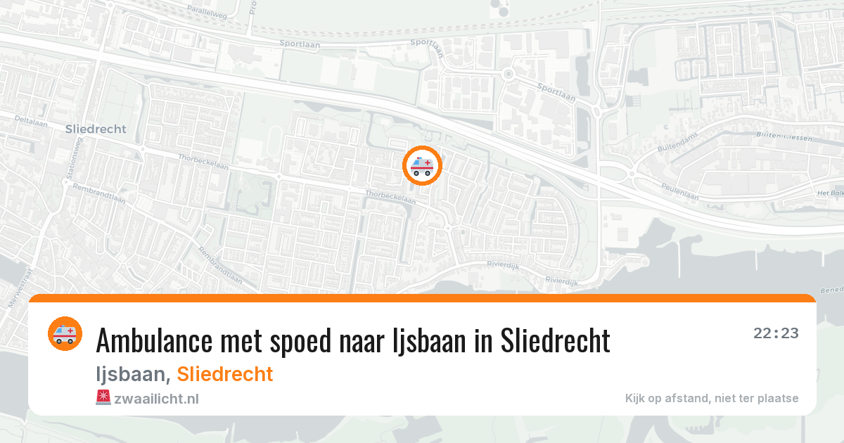 Ambulance met spoed naar Ijsbaan in Sliedrecht — 2 jun 2026