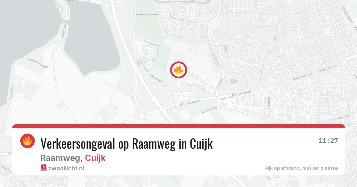 Verkeersongeval op Raamweg in Cuijk — 23 feb 2026