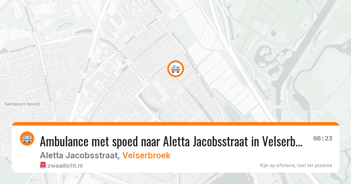 Ambulance met spoed naar Aletta Jacobsstraat in Velserbroek — 30 apr 2026