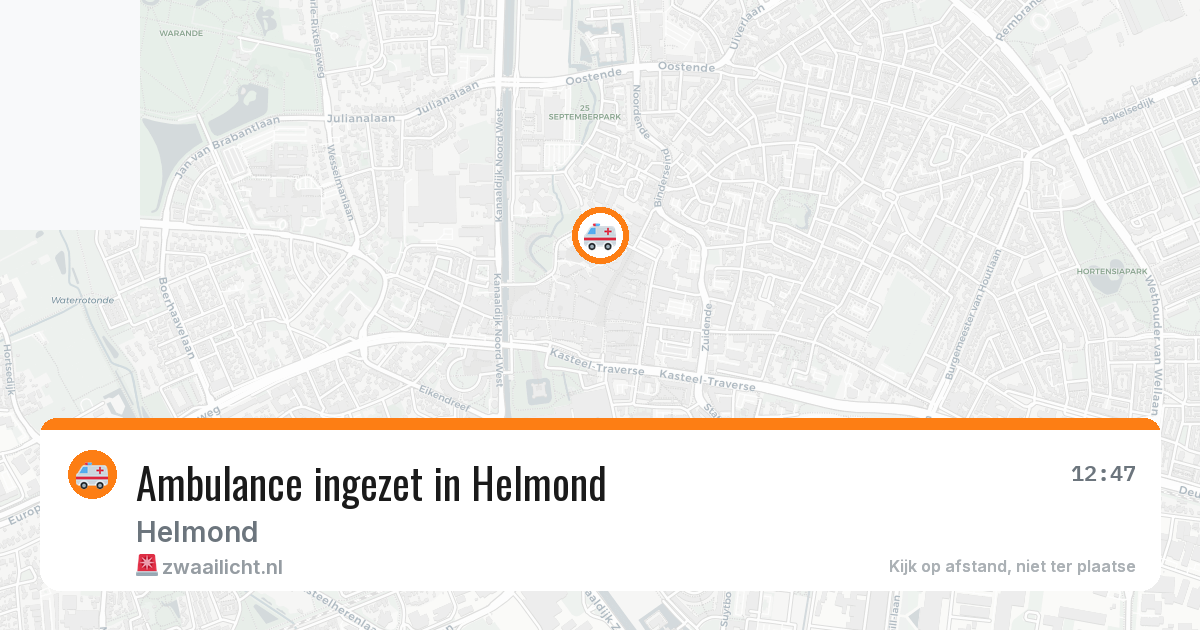 Ambulance ingezet in Helmond — 7 aug 2026
