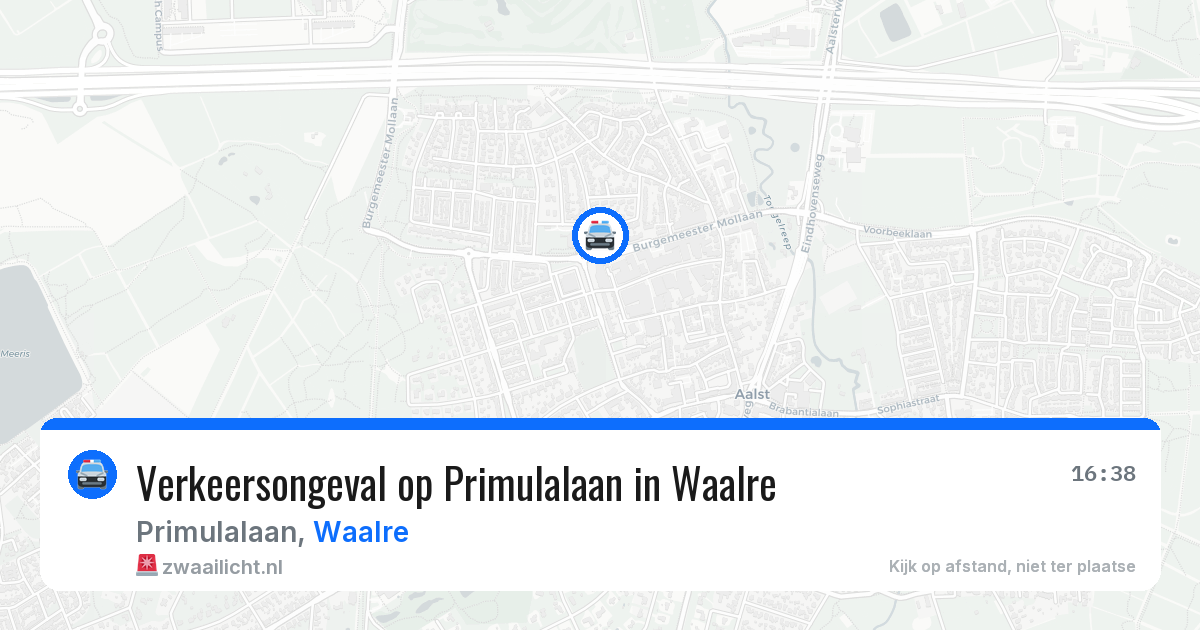 Verkeersongeval op Primulalaan in Waalre — 11 jul 2026