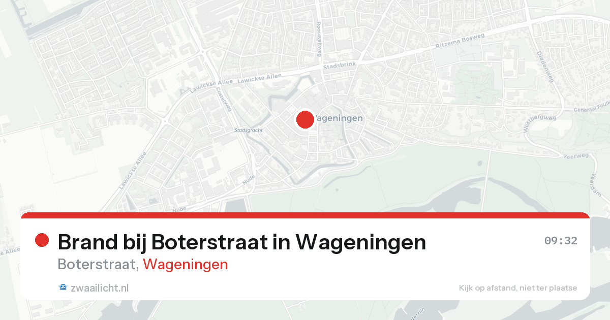 Brand bij Boterstraat in Wageningen — 21 aug 2026