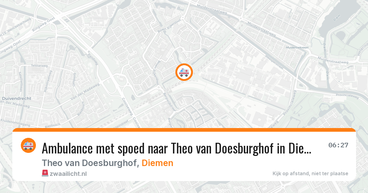 Ambulance met spoed naar Theo van Doesburghof in Diemen — 31 mrt 2026