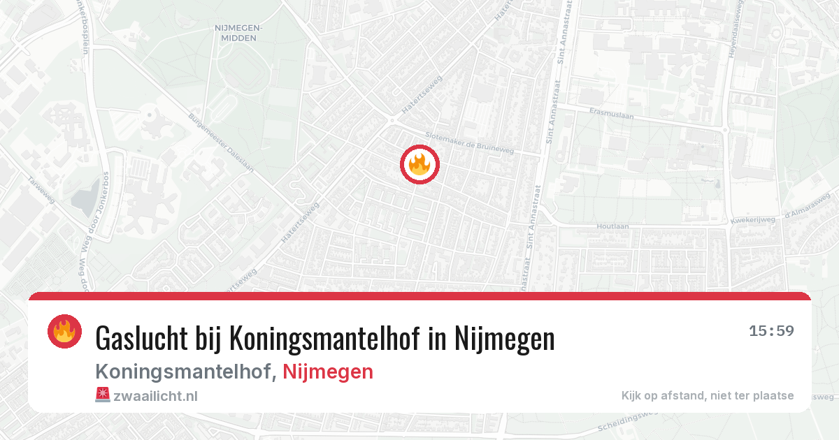 Gaslucht bij Koningsmantelhof in Nijmegen — 3 apr 2026
