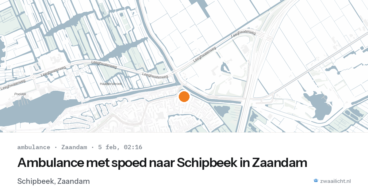 Ambulance met spoed naar Schipbeek in Zaandam — 5 feb 2026