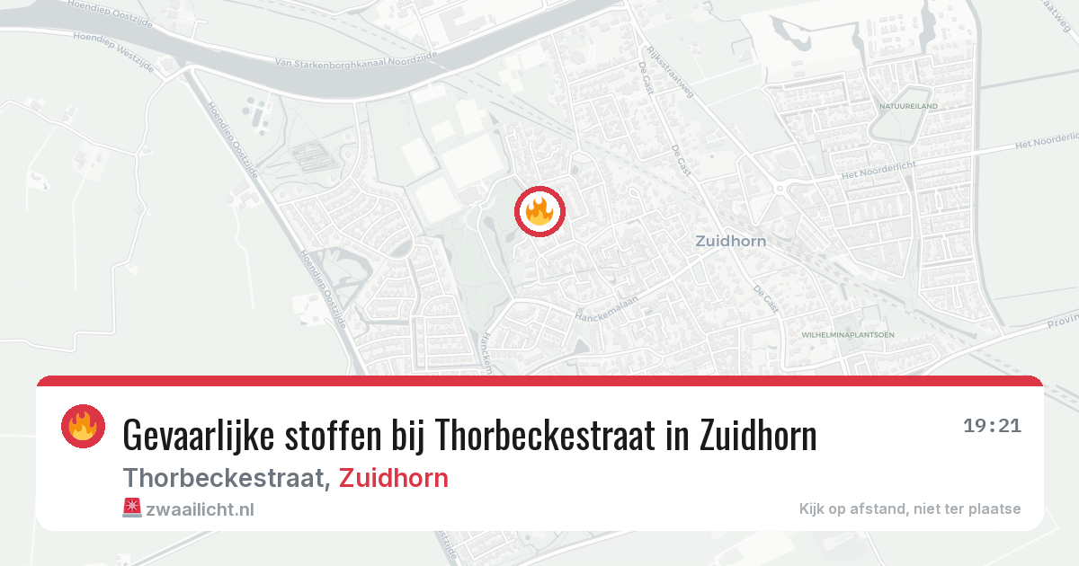Gevaarlijke stoffen bij Thorbeckestraat in Zuidhorn — 25 jul 2026