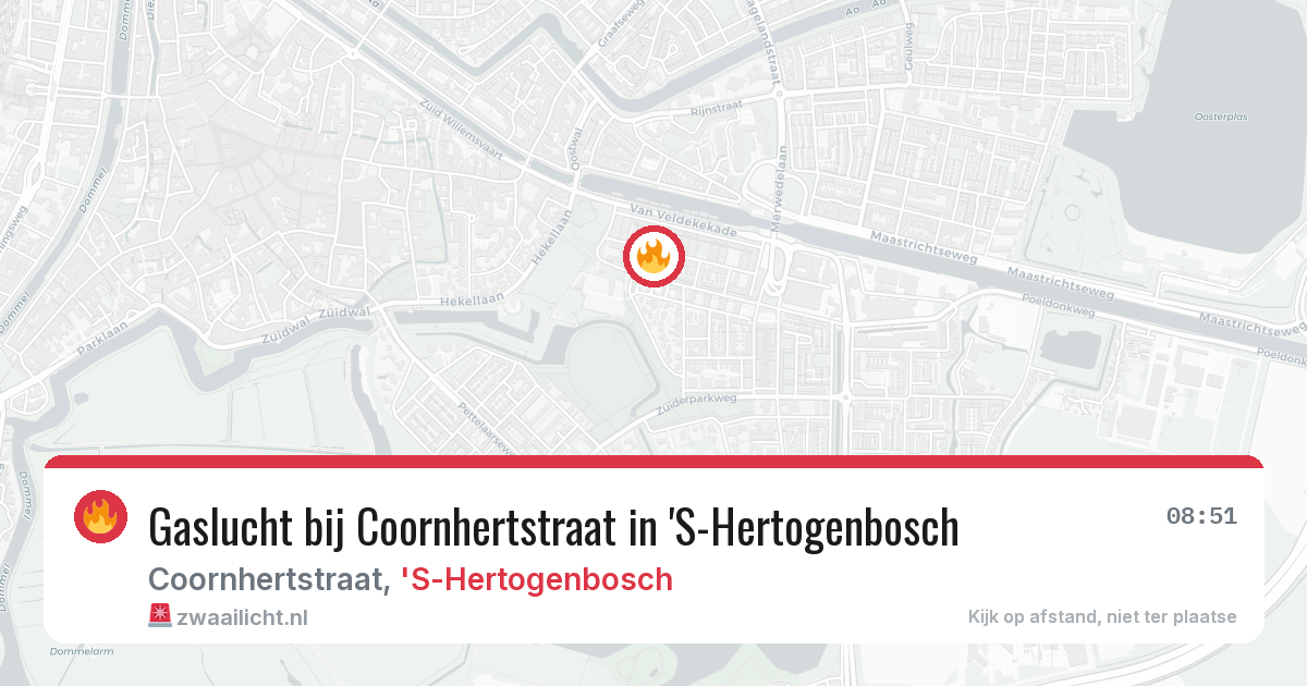 Gaslucht bij Coornhertstraat in 'S-Hertogenbosch — 26 jun 2026
