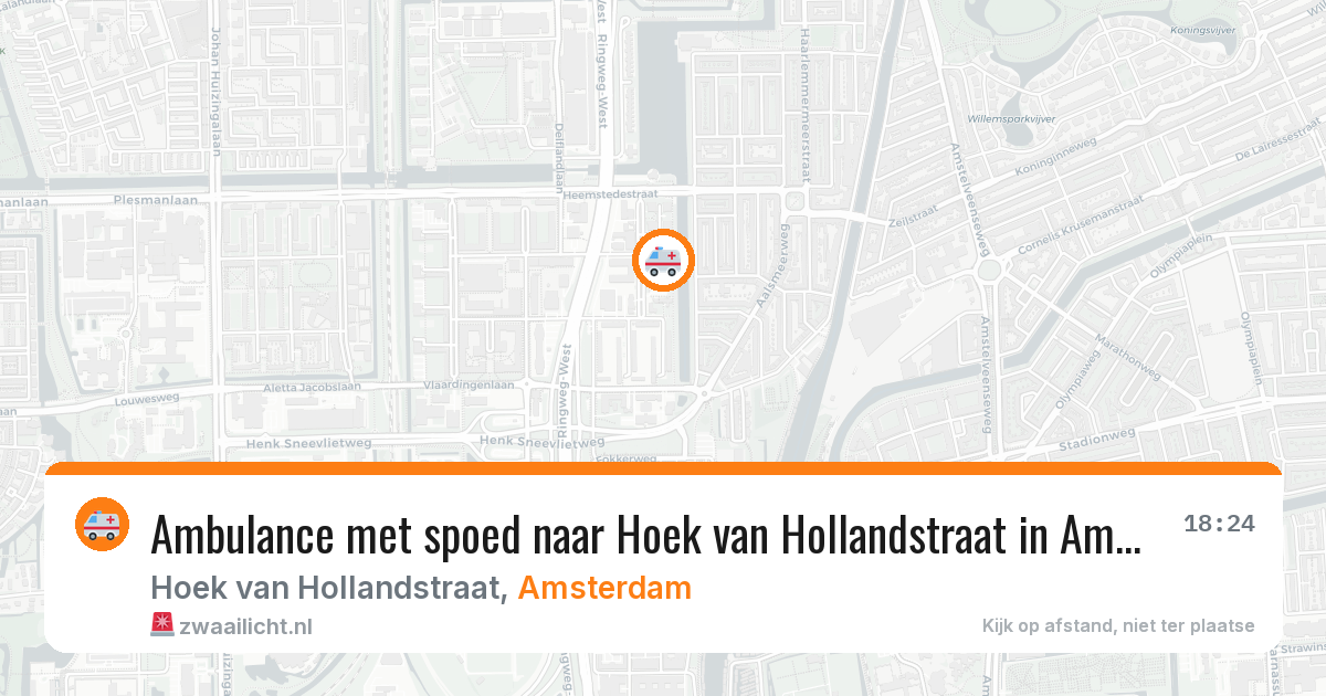 Ambulance met spoed naar Hoek van Hollandstraat in Amsterdam — 27 apr 2026