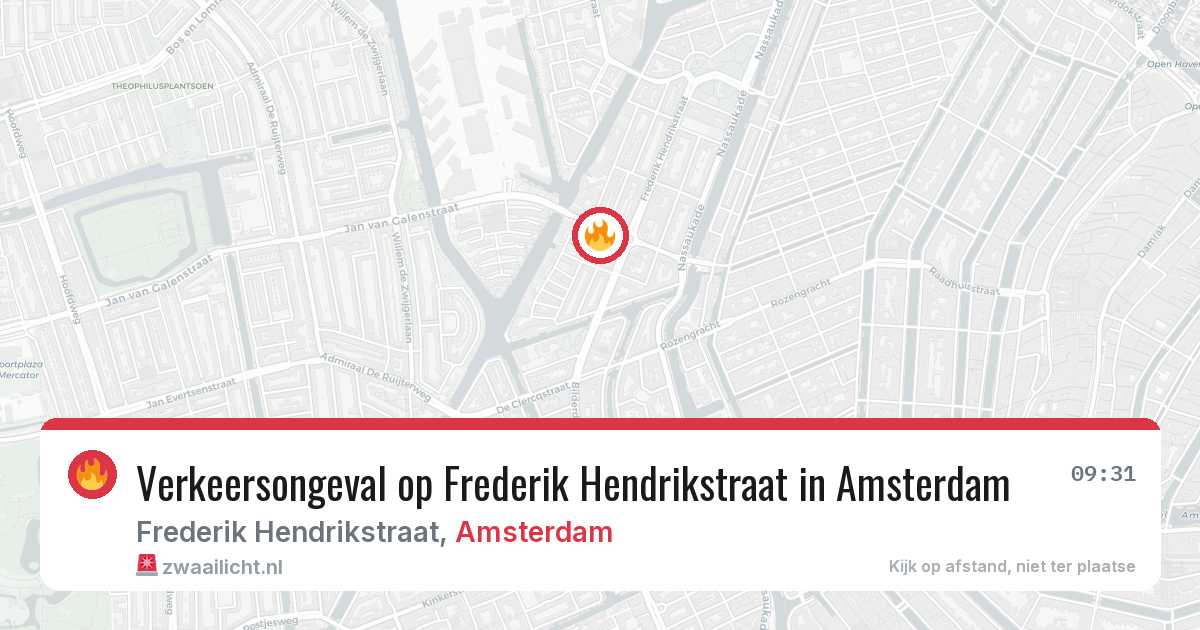 Verkeersongeval op Frederik Hendrikstraat in Amsterdam — 21 jan 2026