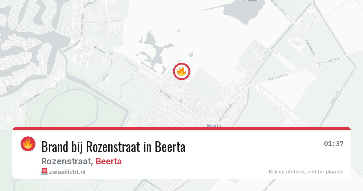 Brand bij Rozenstraat in Beerta — 27 jul 2026