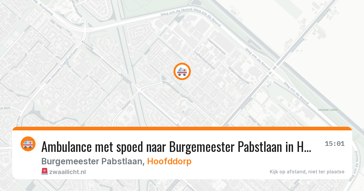 Ambulance met spoed naar Burgemeester Pabstlaan in Hoofddorp — 4 jul 2026