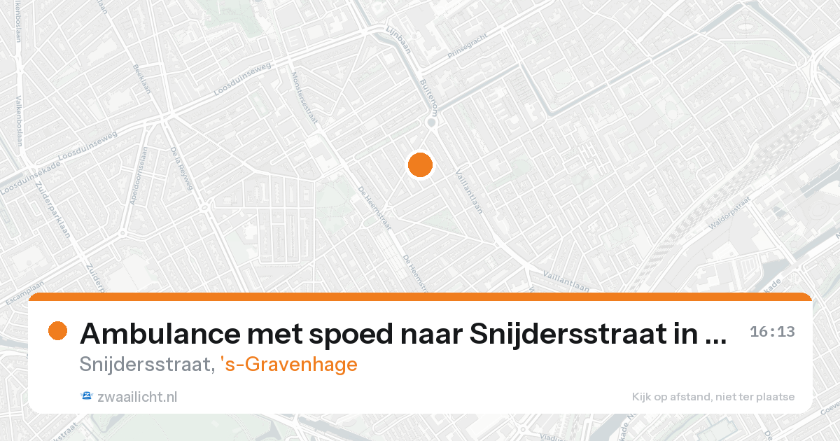 Ambulance met spoed naar Snijdersstraat in 's-Gravenhage — 20 aug 2026