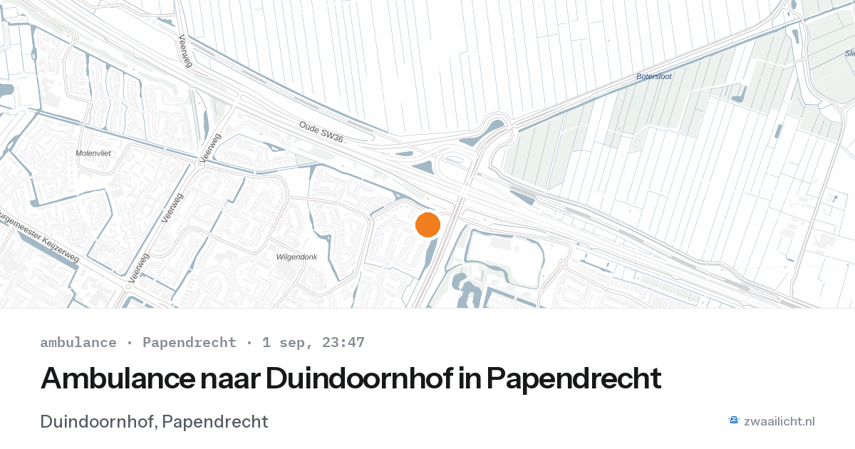 Ambulance naar Duindoornhof in Papendrecht — 1 sep 2026