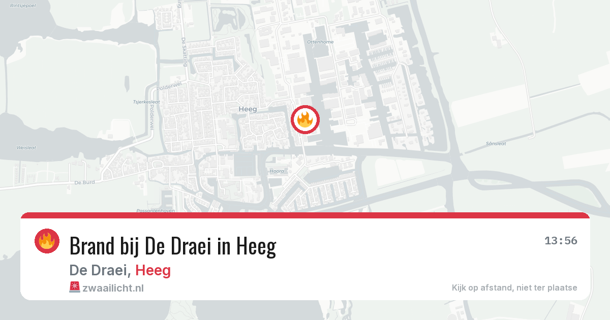 Brand bij De Draei in Heeg — 26 jun 2026