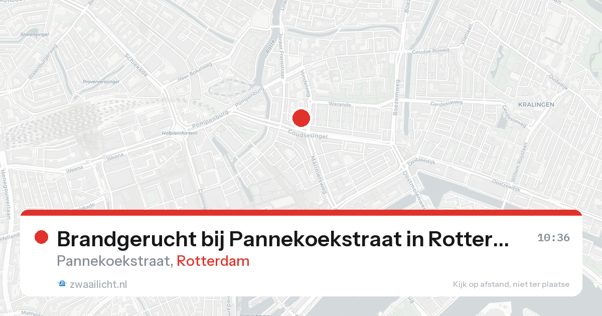 Brandgerucht bij Pannekoekstraat in Rotterdam — 26 aug 2026
