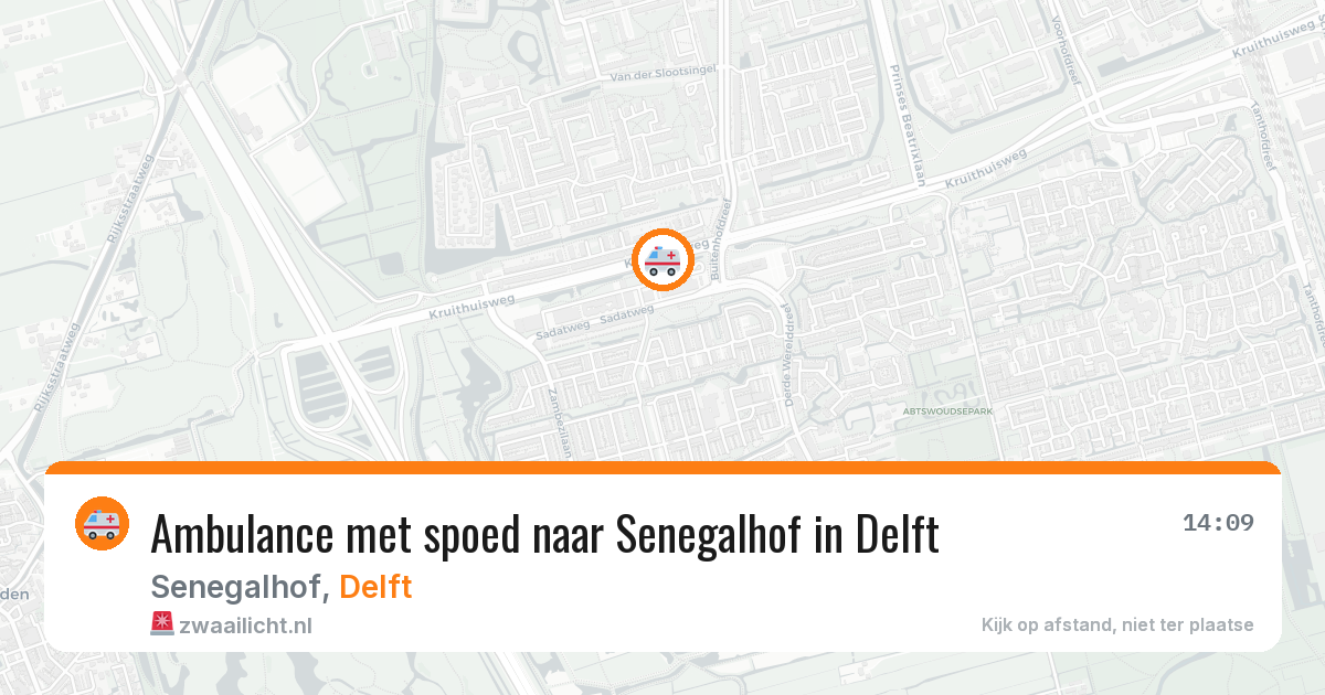 Ambulance met spoed naar Senegalhof in Delft — 18 jan 2026