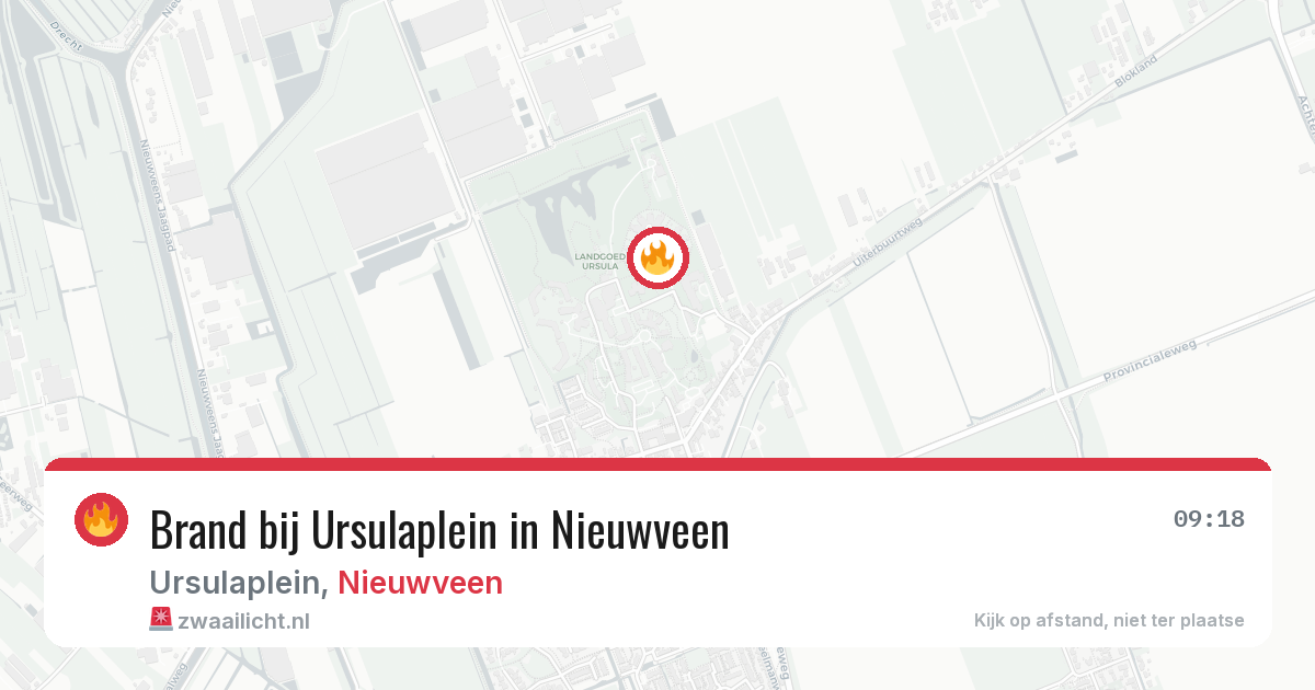 Brand bij Ursulaplein in Nieuwveen — 11 aug 2026