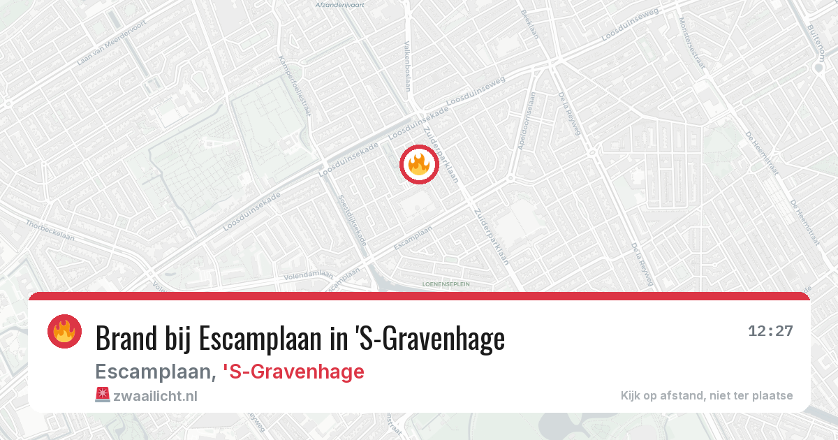 Brand bij Escamplaan in 'S-Gravenhage — 28 mrt 2026