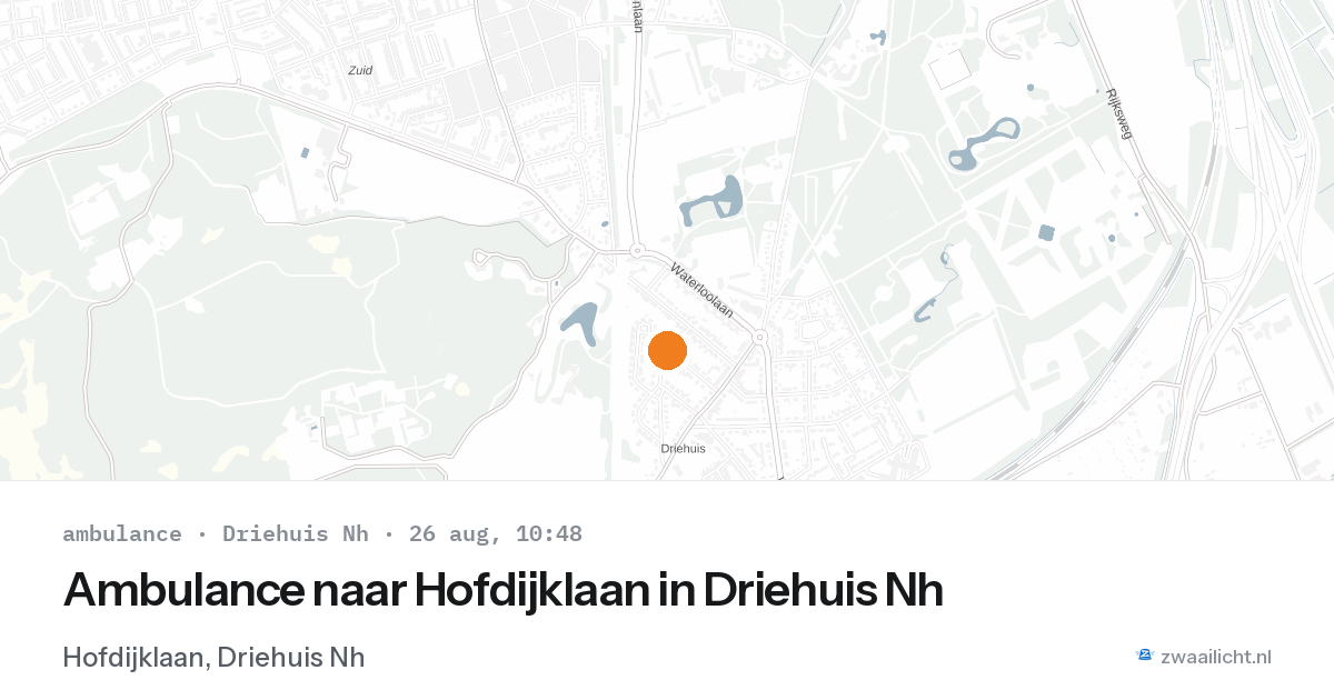 Ambulance naar Hofdijklaan in Driehuis Nh — 26 aug 2026