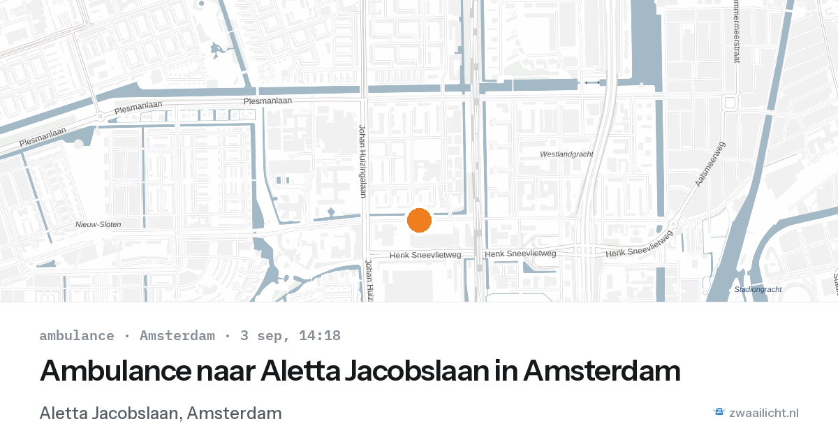 Ambulance naar Aletta Jacobslaan in Amsterdam — 3 sep 2026