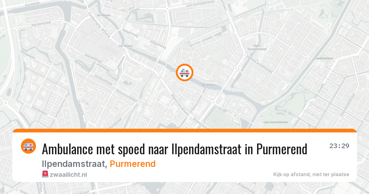 Ambulance met spoed naar Ilpendamstraat in Purmerend — 28 mrt 2026