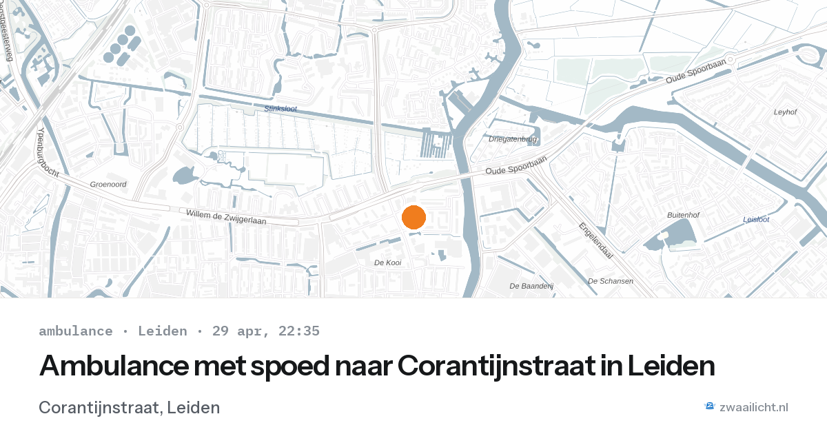 Ambulance met spoed naar Corantijnstraat in Leiden — 29 apr 2026