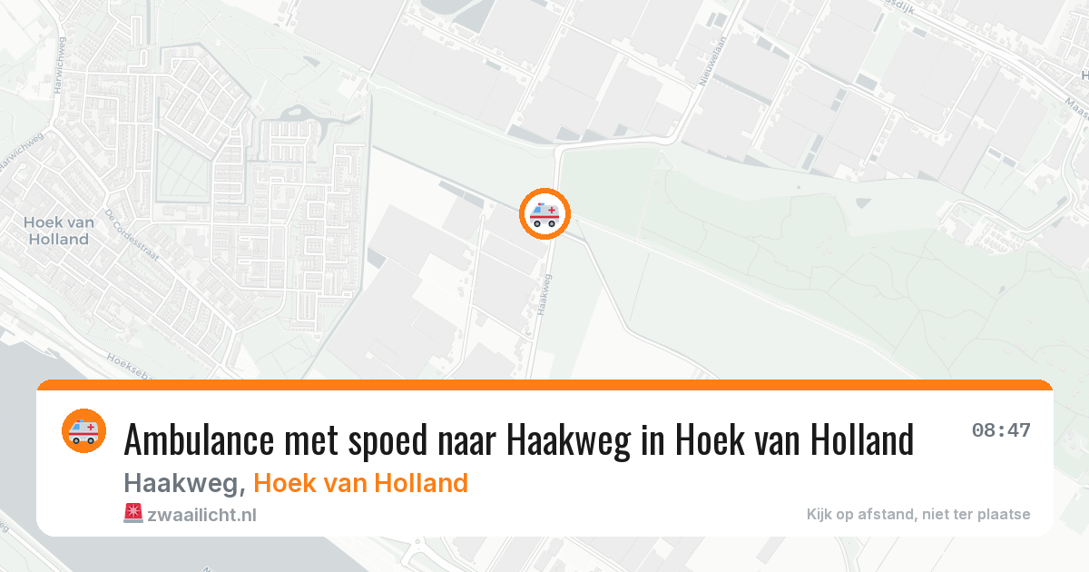 Ambulance met spoed naar Haakweg in Hoek van Holland — 15 jun 2026