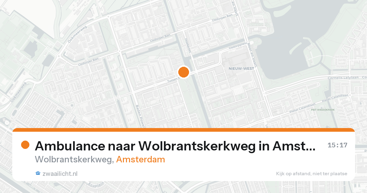 Ambulance naar Wolbrantskerkweg in Amsterdam — 24 aug 2026