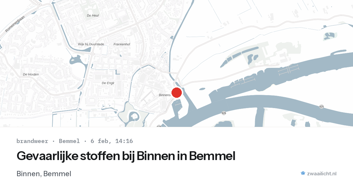 Gevaarlijke stoffen bij Binnen in Bemmel — 6 feb 2026