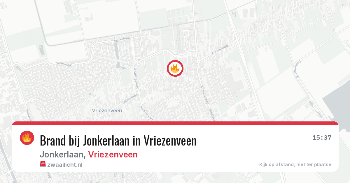 Brand bij Jonkerlaan in Vriezenveen — 26 jul 2026
