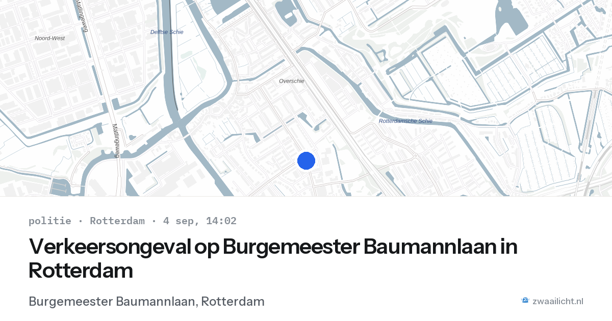 Verkeersongeval op Burgemeester Baumannlaan in Rotterdam — 4 sep 2026