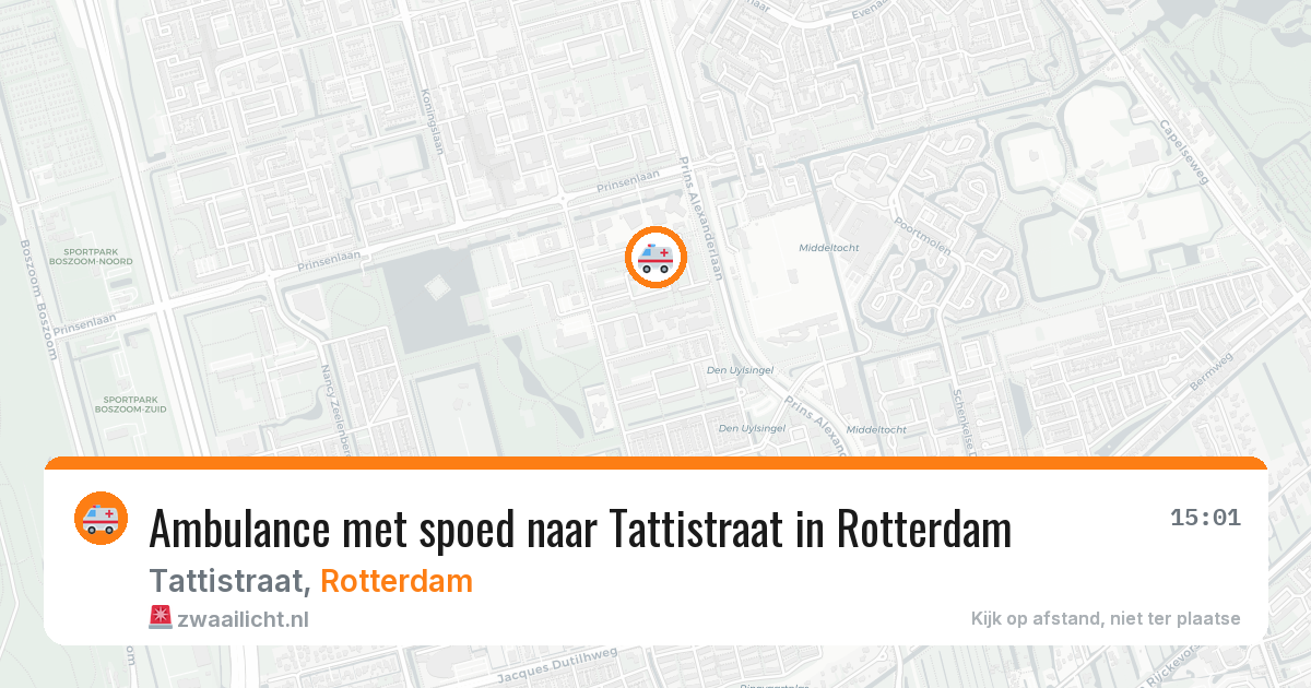 Ambulance met spoed naar Tattistraat in Rotterdam — 29 mei 2026