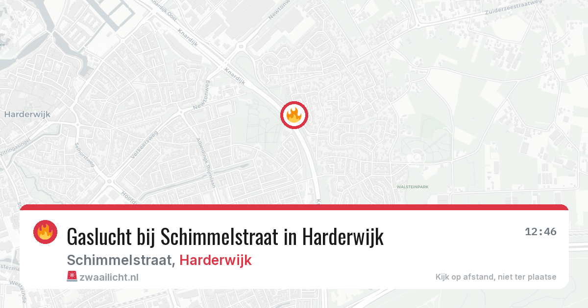 Gaslucht bij Schimmelstraat in Harderwijk — 14 jun 2026