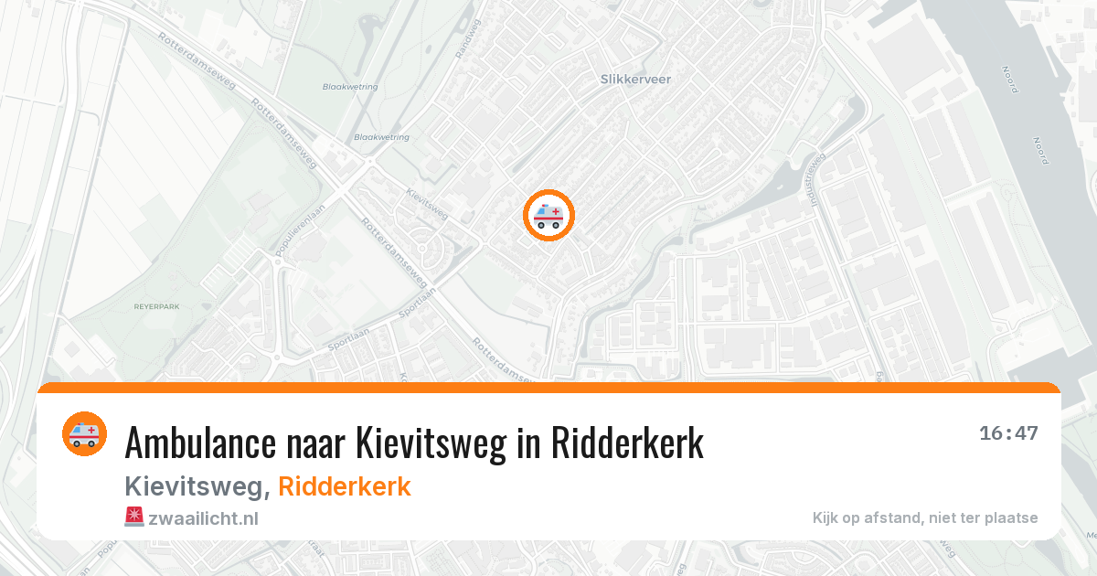 Ambulance naar Kievitsweg in Ridderkerk — 18 jun 2026