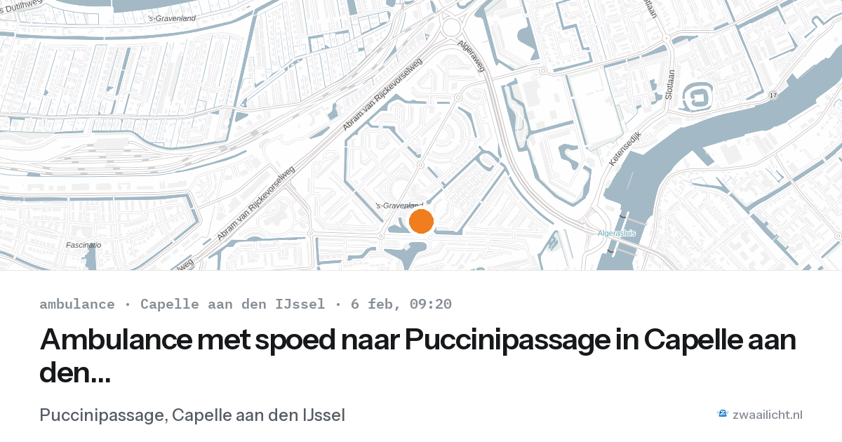 Ambulance met spoed naar Puccinipassage in Capelle aan den IJssel — 6 feb 2026